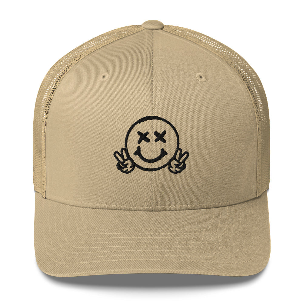 Trucker Cap Happy Face Peace Sign Hat (designed helped design)