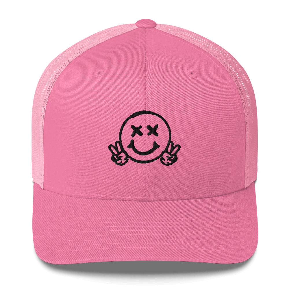 Trucker Cap Happy Face Peace Sign Hat (designed helped design)