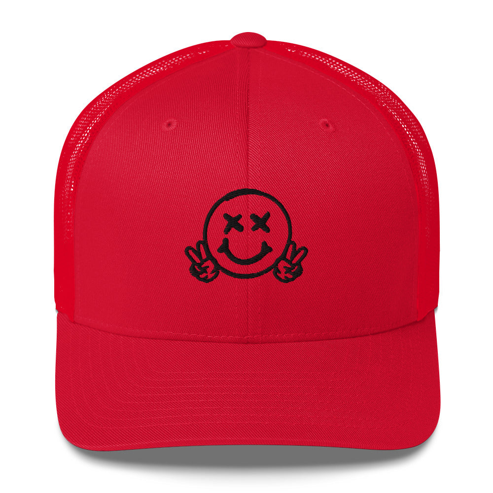Trucker Cap Happy Face Peace Sign Hat (designed helped design)