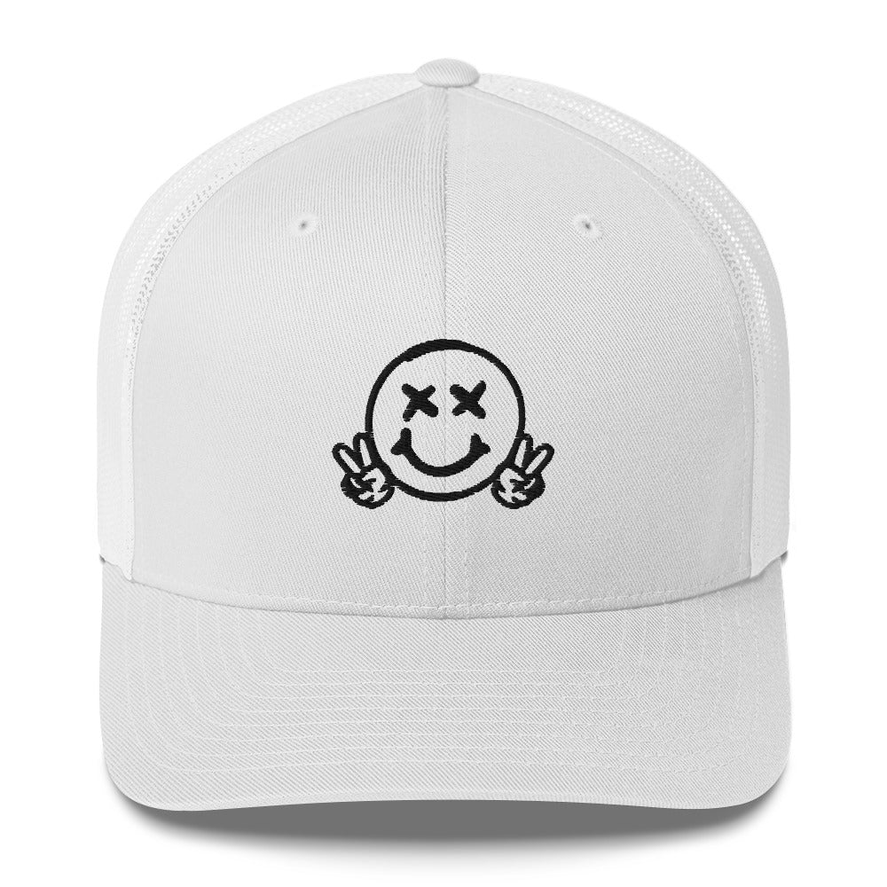 Trucker Cap Happy Face Peace Sign Hat (designed helped design)