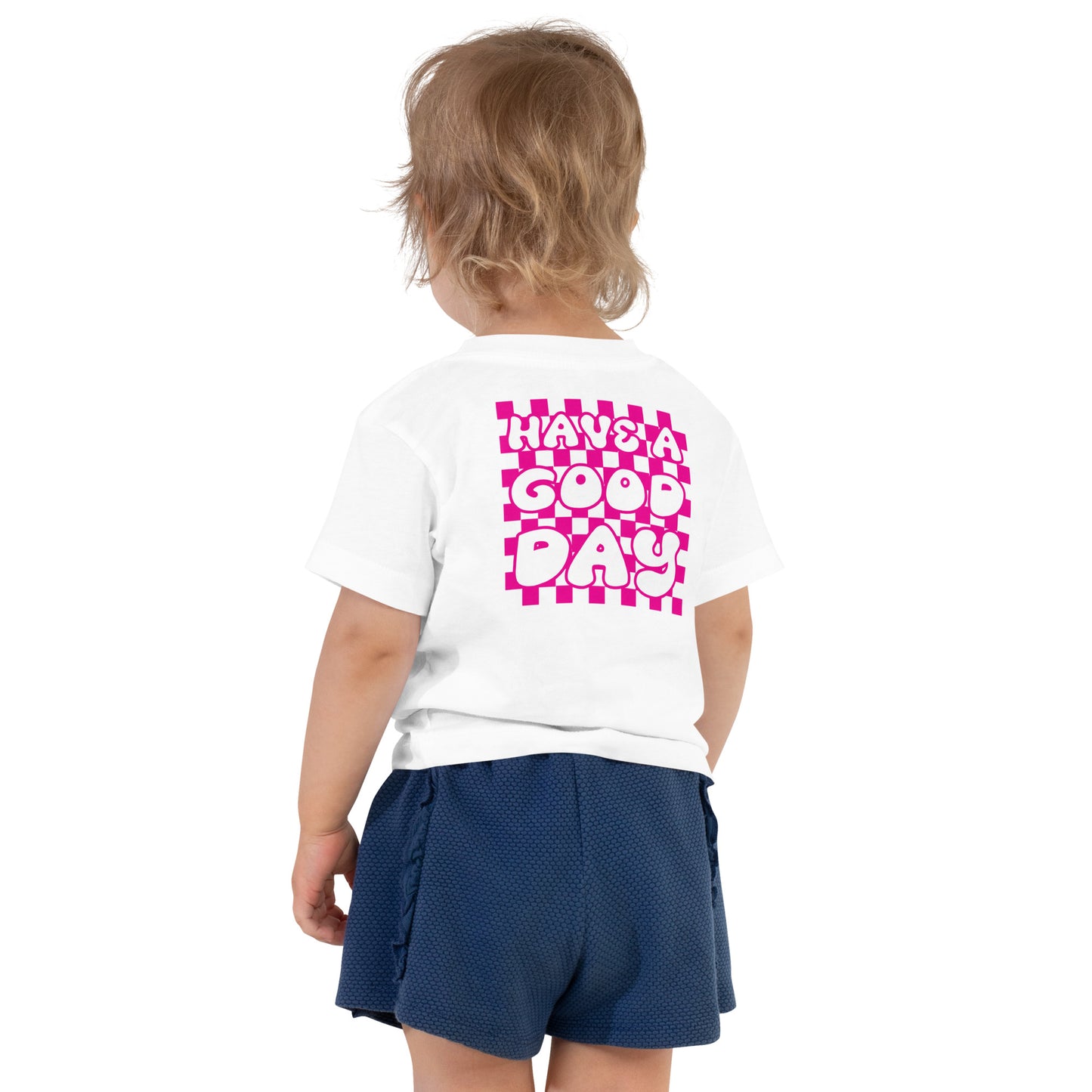 Girls Toddler Smiley Face Short Sleeve Tee, Have A Good Day