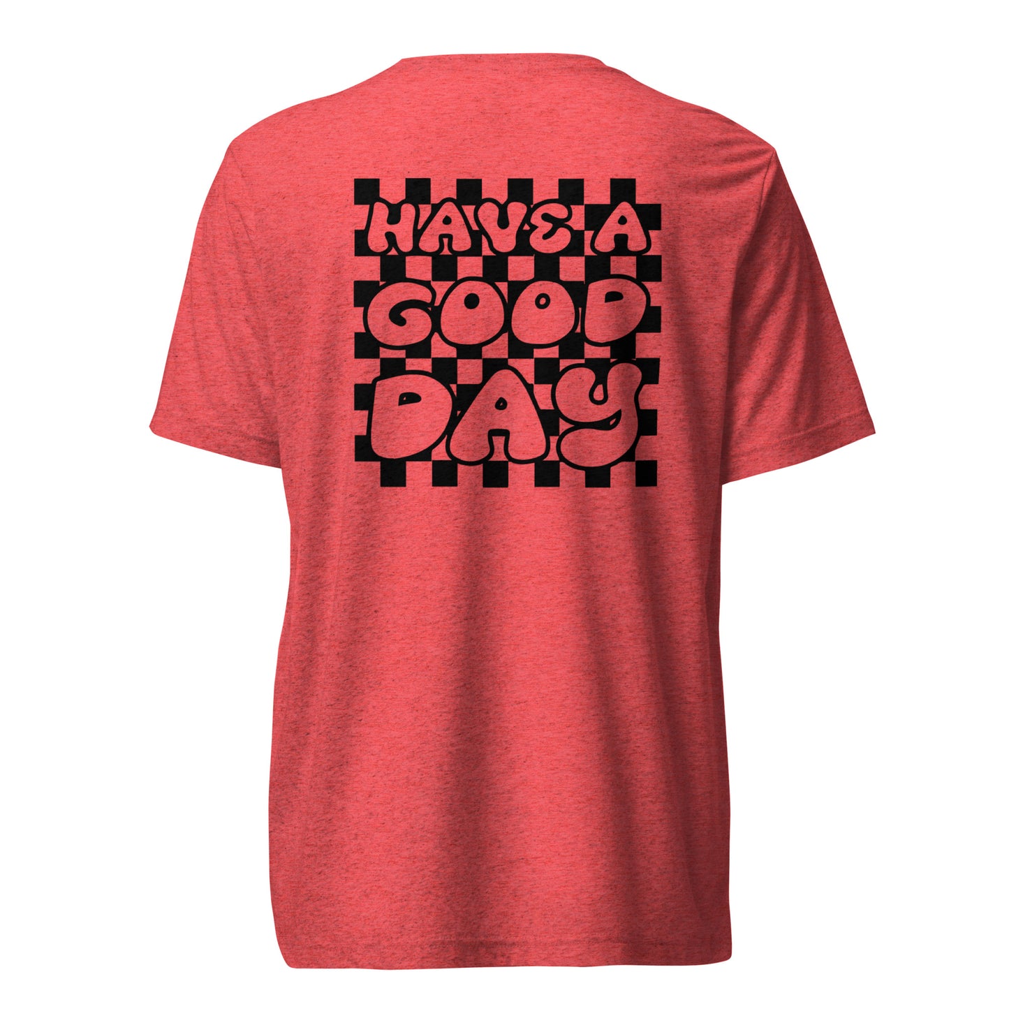 Men's Smiley Face t-shirt with "Have A Good Day" on back