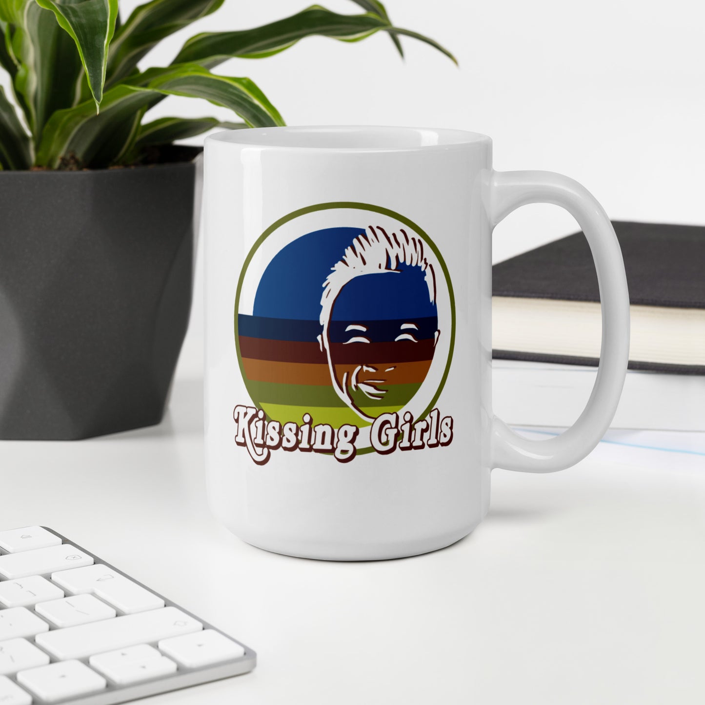 Jack Jack's "Kissing Girls" White glossy mug