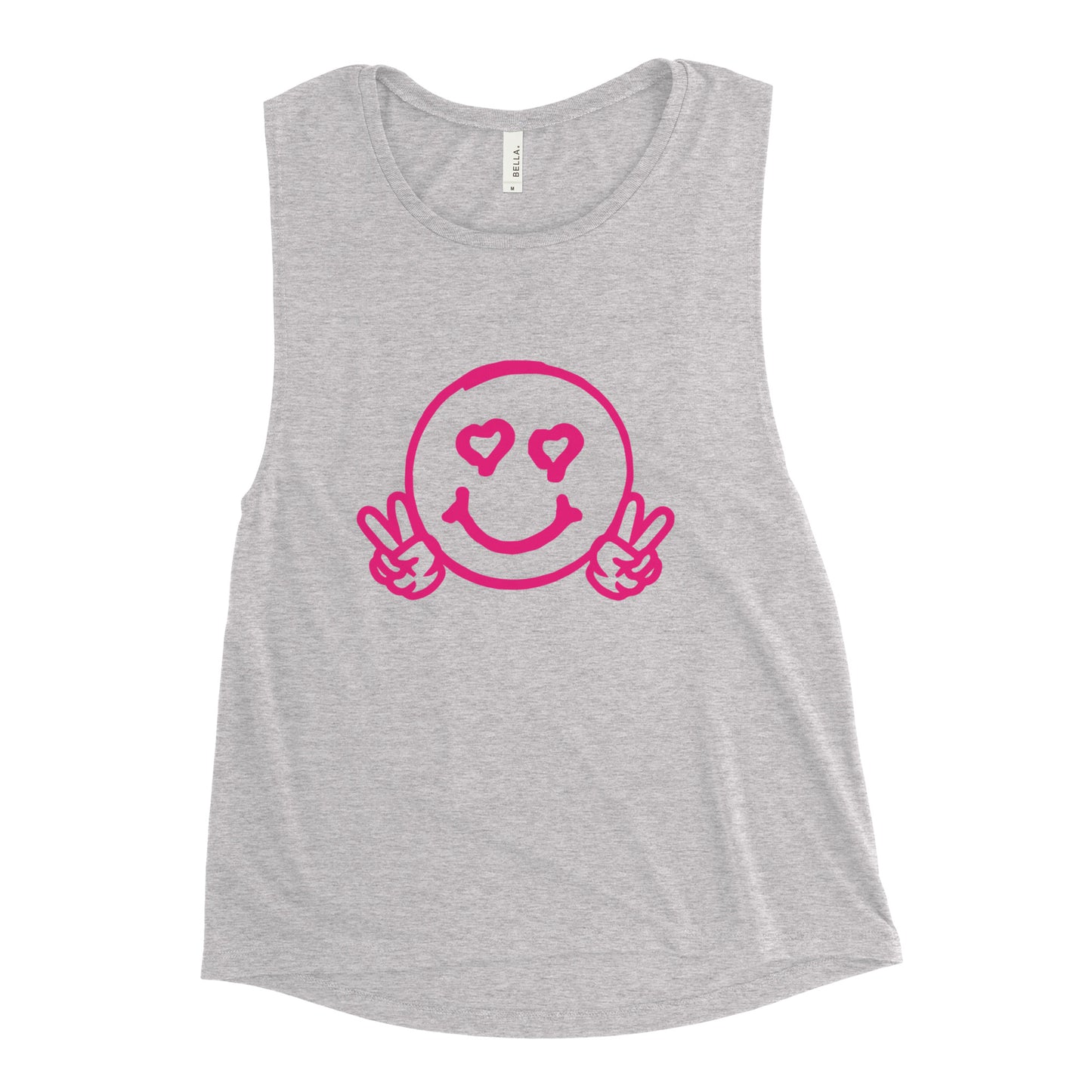 Women's Smiley Face Ladies’ Muscle Tank