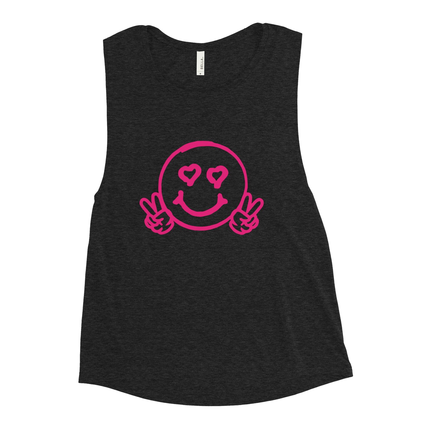 Women's Smiley Face Ladies’ Muscle Tank