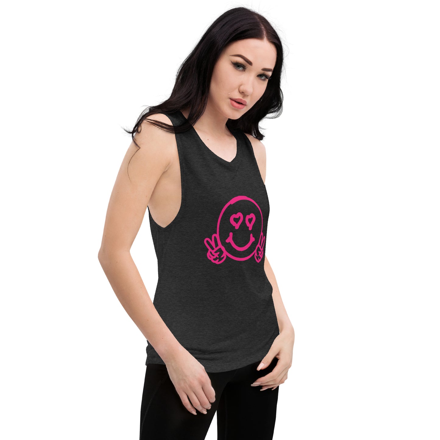 Ladies’ Smiley Face Muscle Tank