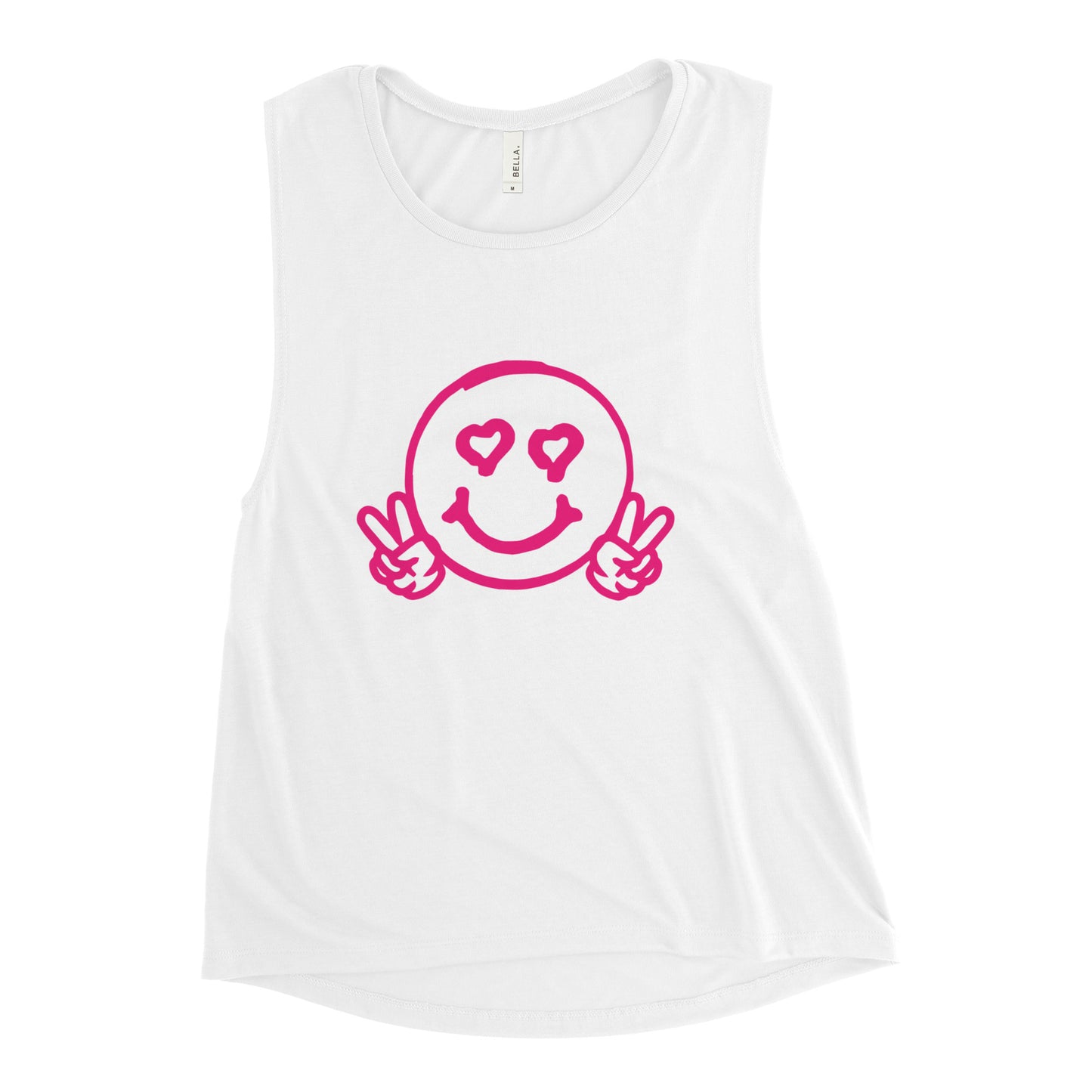 Women's Smiley Face Ladies’ Muscle Tank