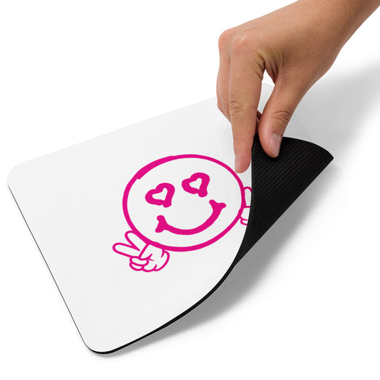 Hot Pink Smiley Face Mouse pad