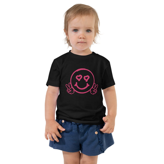 Girls Toddler Smiley Face Short Sleeve Tee, Have A Good Day