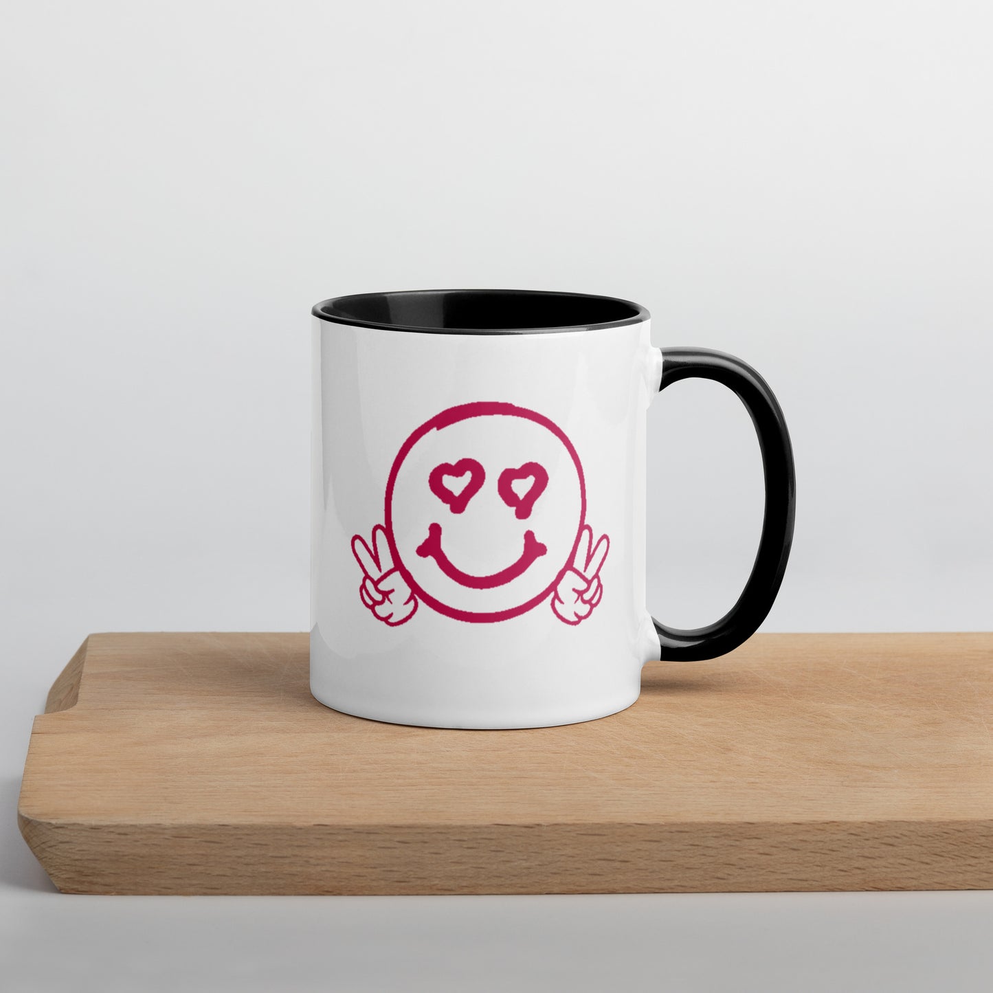 Smiley Face / I Love You More Mug with Black Color Inside