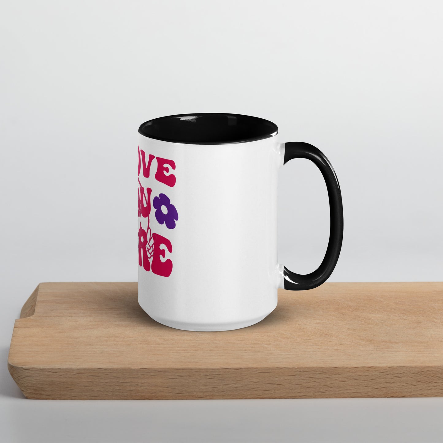 Smiley Face / I Love You More Mug with Black Color Inside